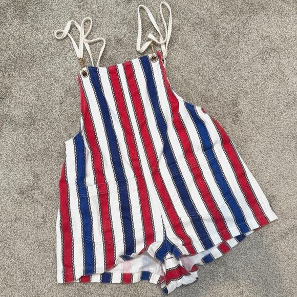 Show Me Your Mumu Trude small striped romper denim shorts SH 3061 - Picture 8 of 10